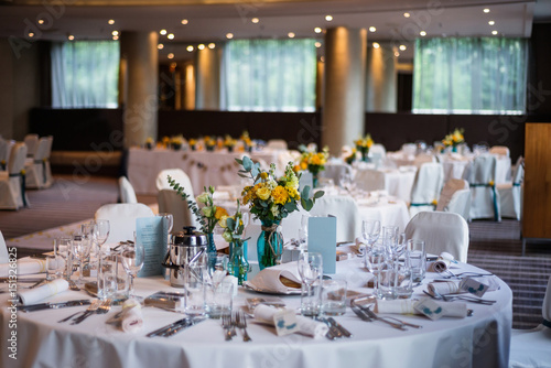 Wedding decoration with yellow flowers