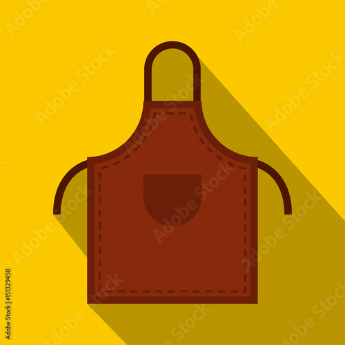 Brown welding apron icon, flat style