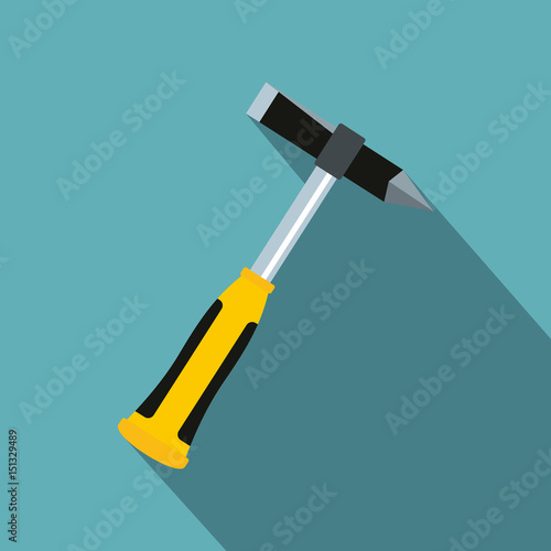 Hammer slag of welder icon, flat style