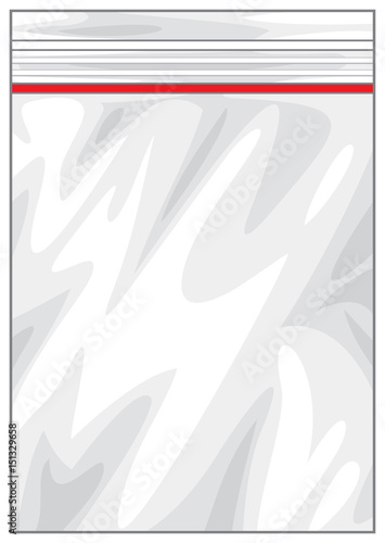 plastic zipper lock bag vector illustration 