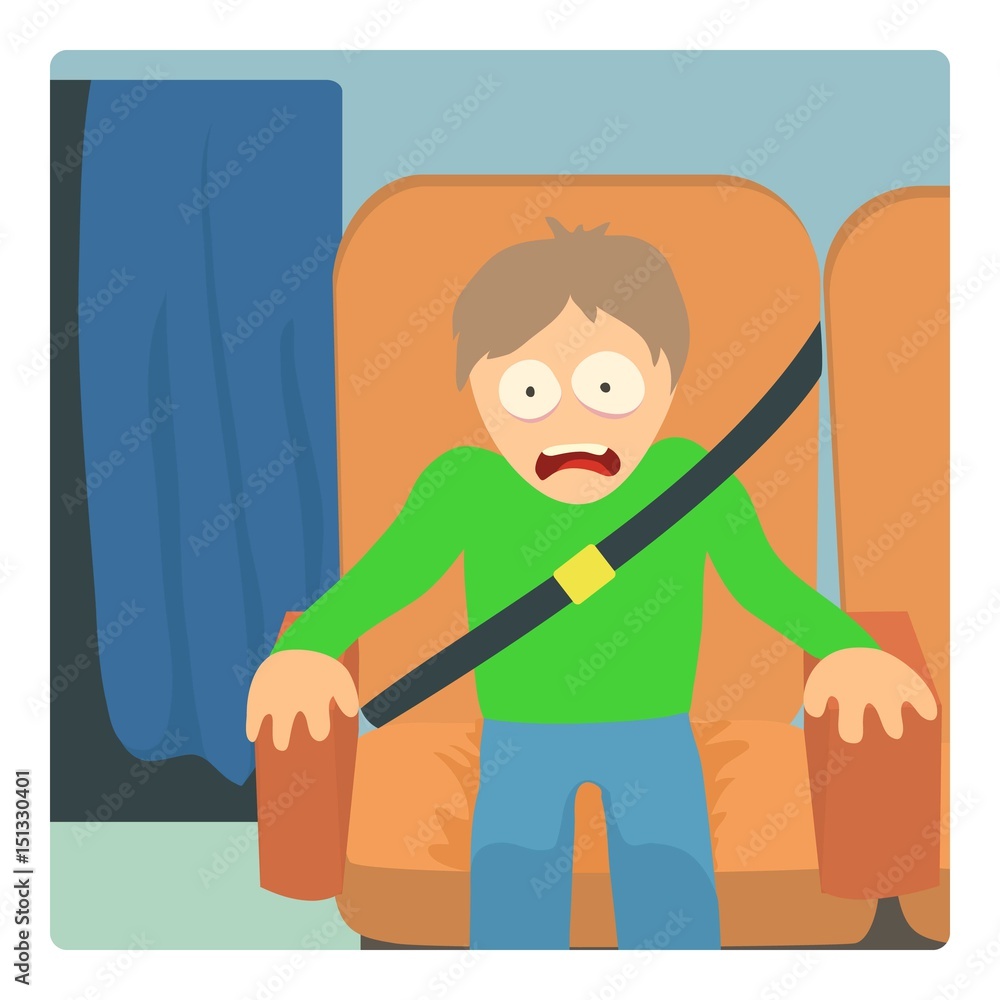 Aerophobia concept, cartoon illustration Aerophobia concept, cartoon illustration