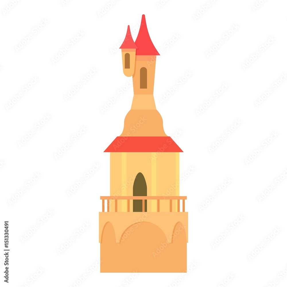 Castle tower with a pointed domes icon