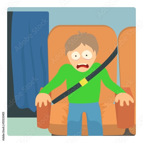 Aerophobia concept, cartoon illustration