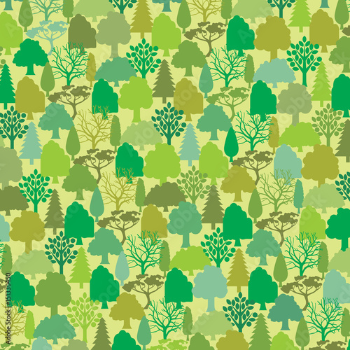 seamless pattern with trees vector illustration