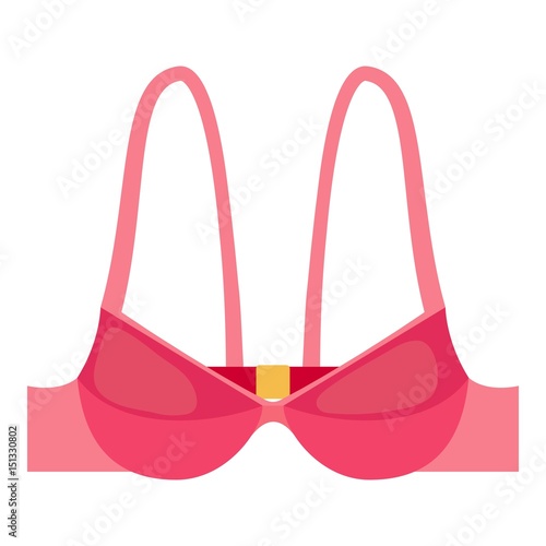 Pink bra icon, cartoon style