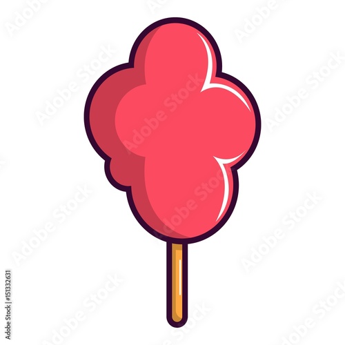 Cotton candy icon, cartoon style