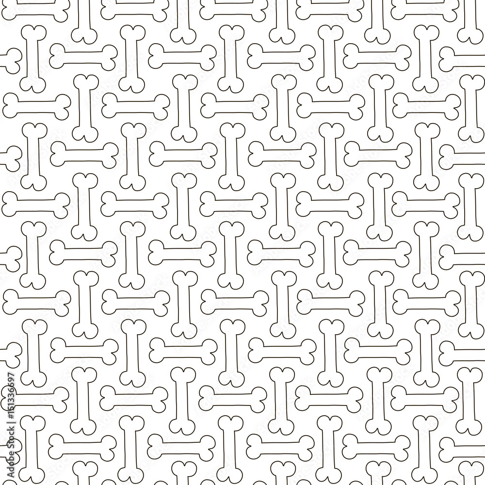 Vector seamless pattern. Veterinary background. Illustration with hand-drawn bones. Vector seamless pattern. Veterinary background. Illustration with hand-drawn bones.