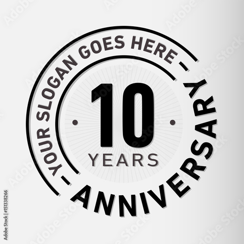 10 years anniversary logo template. Vector and illustration.