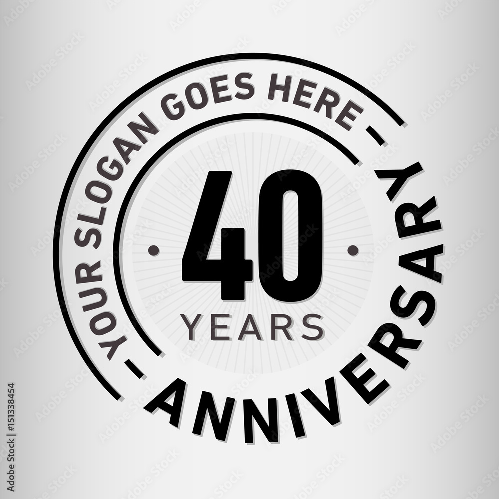 40 years anniversary logo template. Vector and illustration.