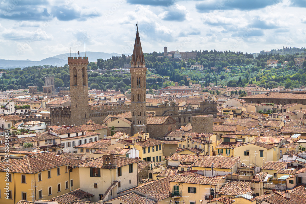 Panorama view of Florence from Santa Maria del Fiore church, Italy