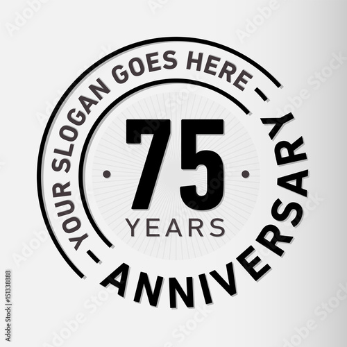 75 years anniversary logo template. Vector and illustration.