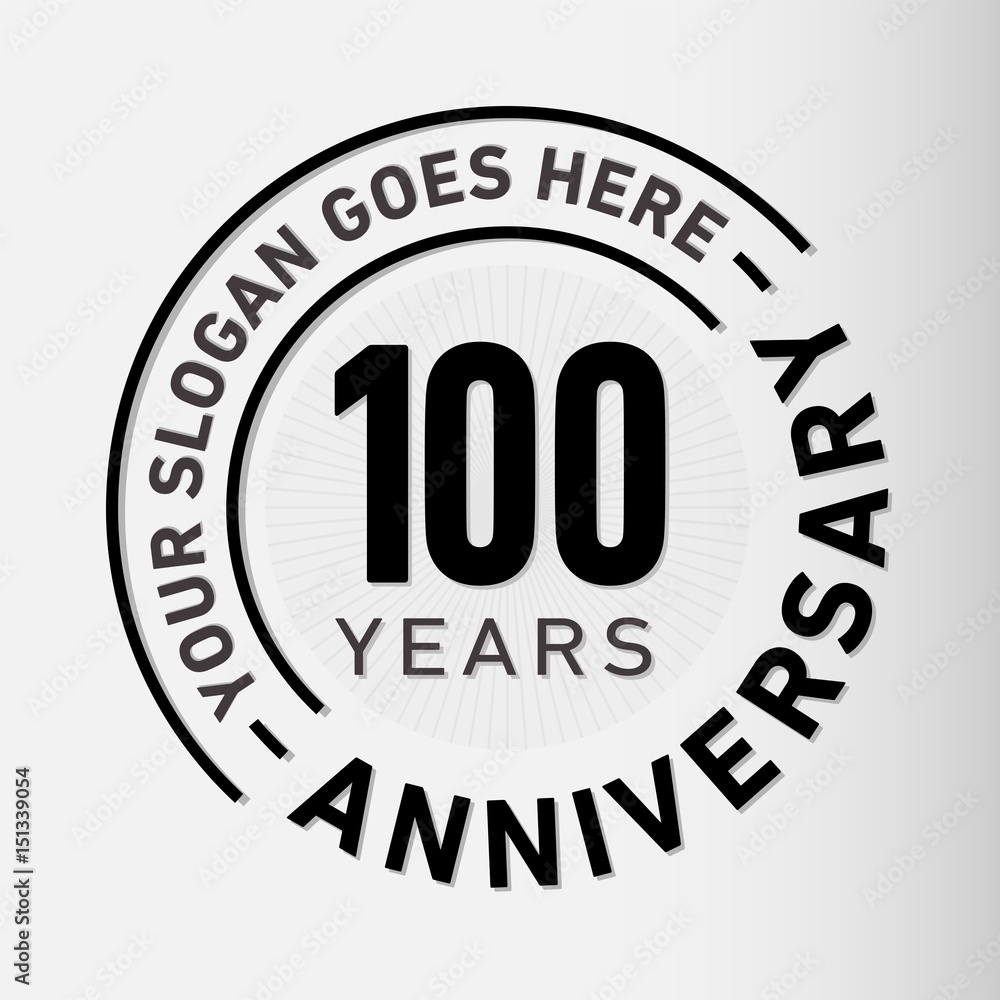 100 years anniversary logo template. Vector and illustration.