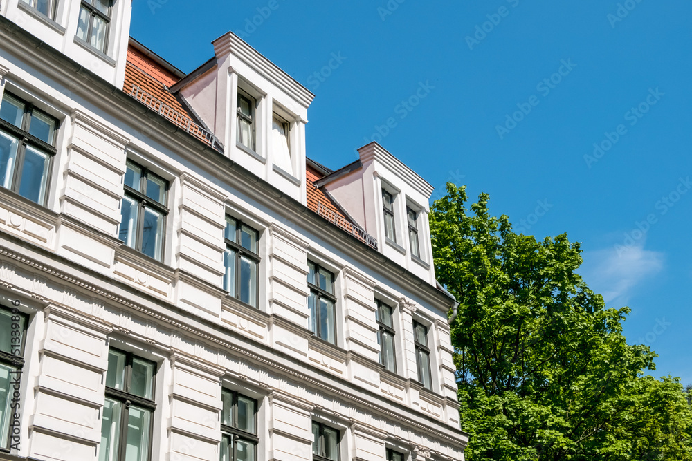 real estate exterior -  restored house facade