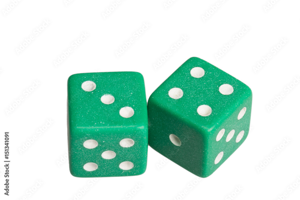 Two dice showing three and four Two dice showing three and four