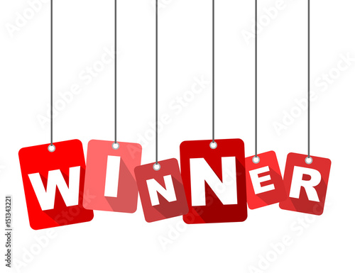 Red vector flat design background winner. It is well adapted for web design.