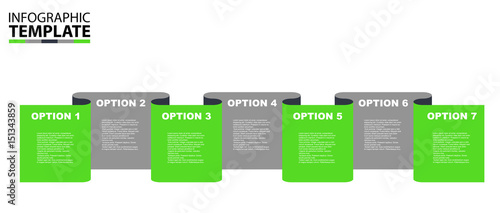 seven step vector infographic template