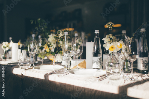 Table decorated for the wedding reception © Anton