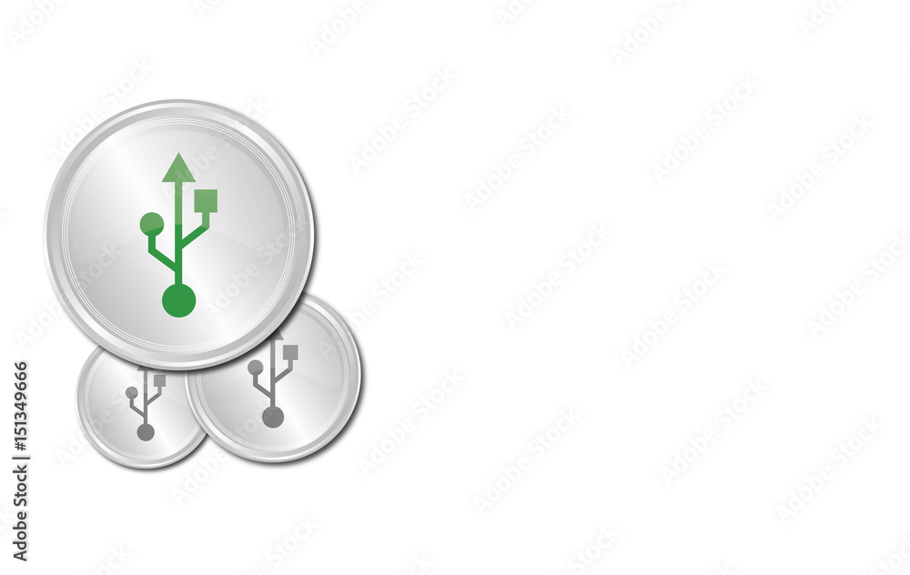 Buttons mit Freiraum - USB Anschluss Buttons mit Freiraum - USB Anschluss