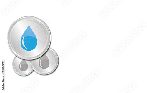Buttons mit Freiraum - Tropfen