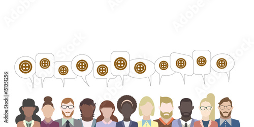 Leute mit Sprechblasen - Knopf