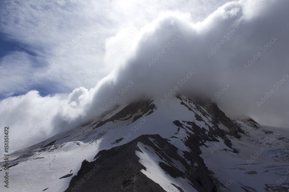 Mt. Hood Summit in Clouds