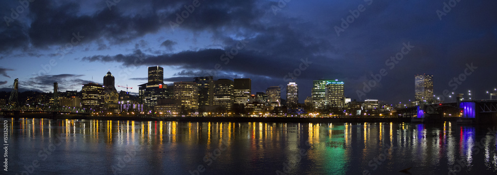 Fototapeta premium Portland Night Panorama