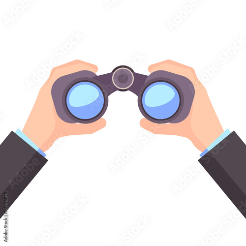 Binocular in Hand, Business vision, vector