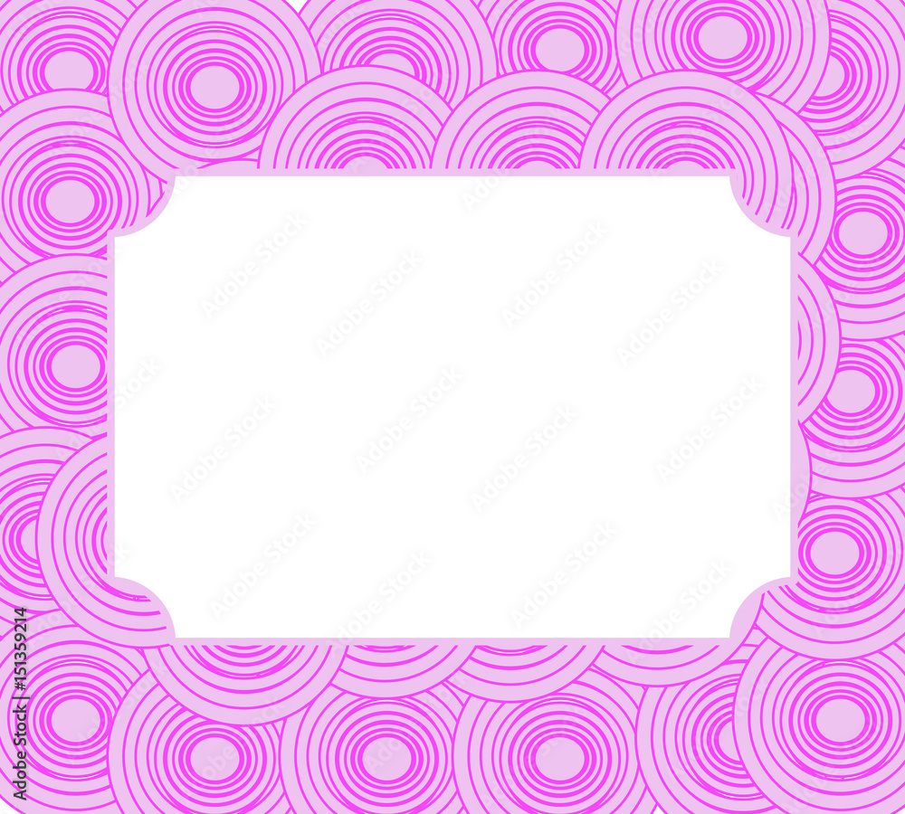 Pink abstract background of circles with a frame for copy space Pink abstract background of circles with a frame for copy space