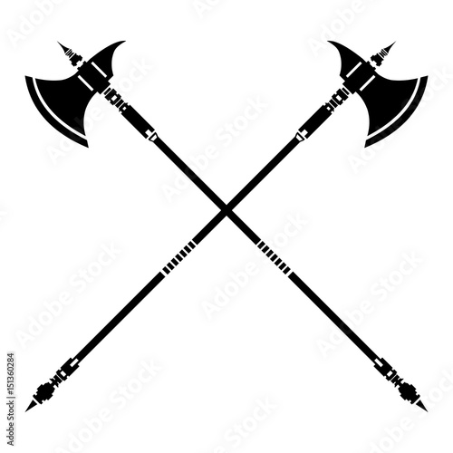 Medieval Crossed Halberds Icon.

Vector illustration of an ancient crossed Pole Arms silhouette Icon.