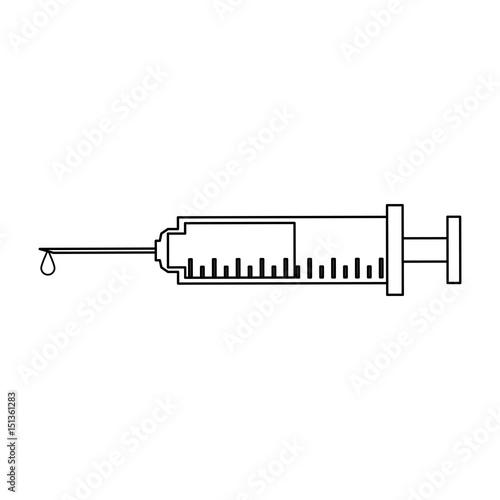 syringe healthcare icon image vector illustration design single black line