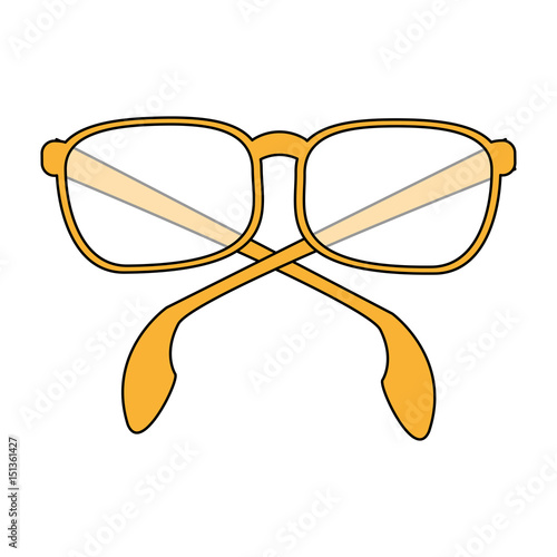 glasses frame icon image vector illustration design  partially colored