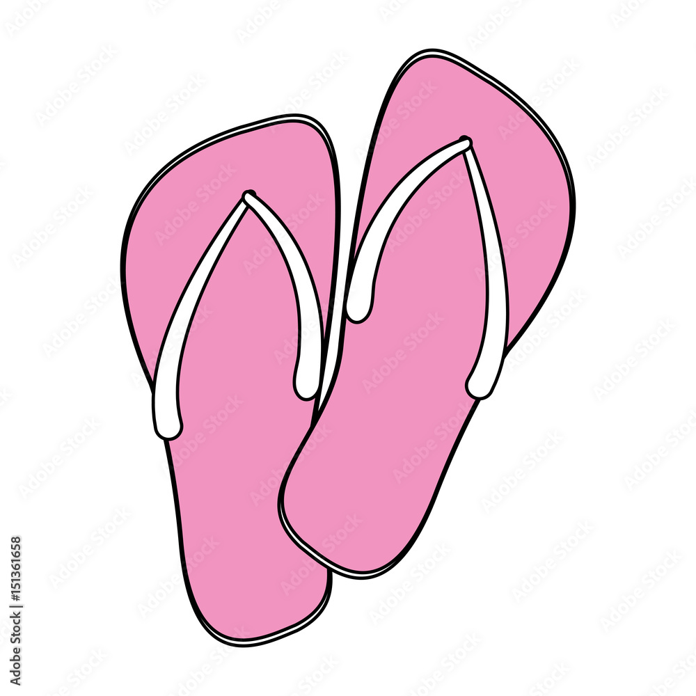flip flops icon image vector illustration design partially colored flip flops icon image vector illustration design partially colored