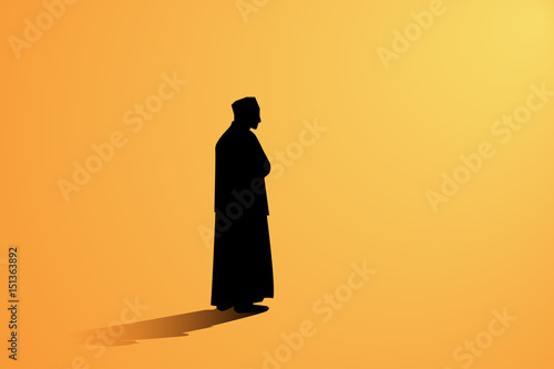 Islamic man praying Muslim Prayer