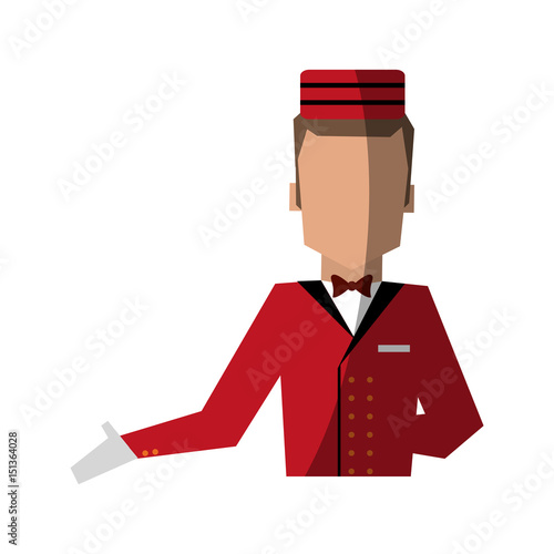 bellboy in uniform icon image vector illustration design 