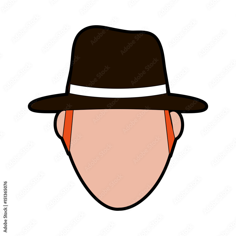 faceless man wearing hat icon image vector illustration design faceless man wearing hat icon image vector illustration design