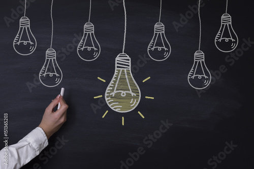 Concept drawing on blackboard