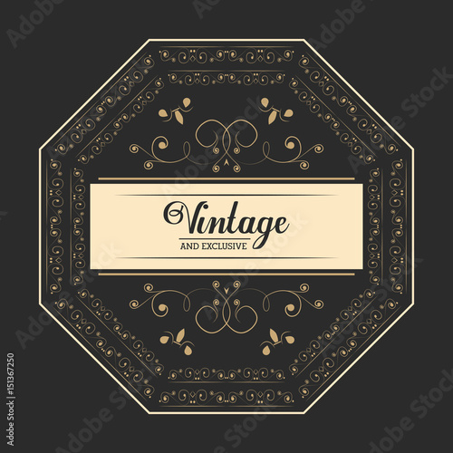 vintage and exclusive luxury legant badge dark background vector illustration