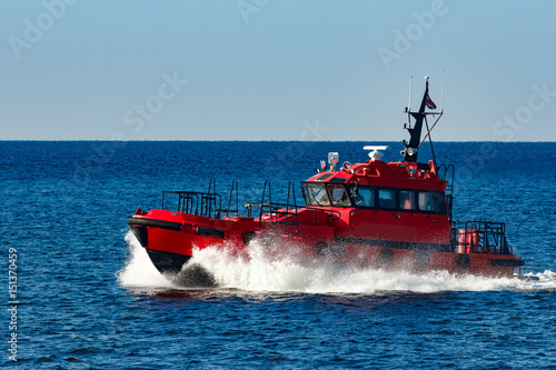 Red pilot boat