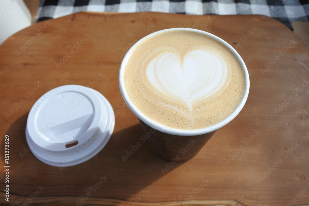 coffee latte, latte art with heart shape coffee latte, latte art with heart shape