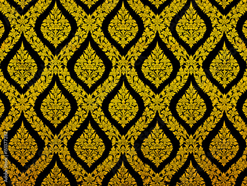 Thai graphic gold pattern for background
