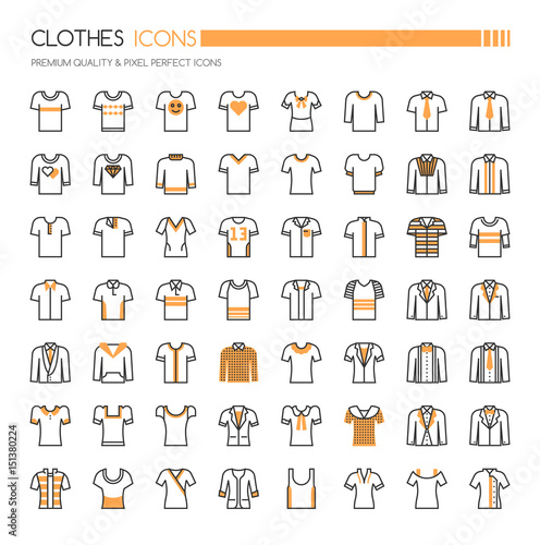 Clothes Icons, Thin Line and Pixel Perfect Icons