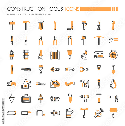 Construction tools , Thin Line and Pixel Perfect Icons