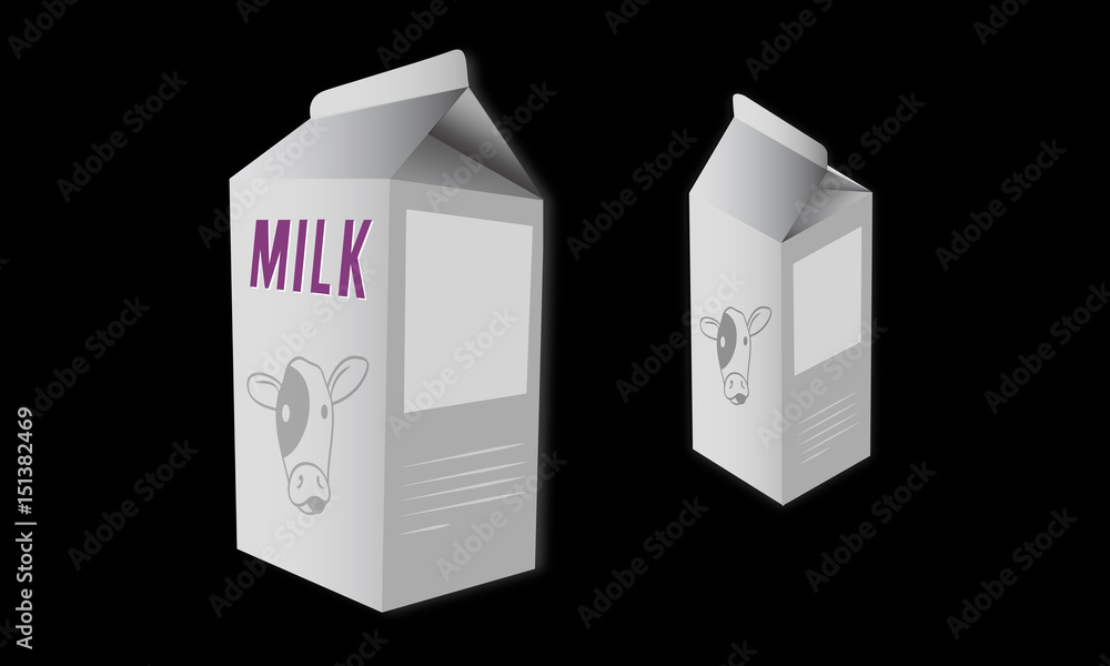 Illustration of Milk Cartons Illustration of Milk Cartons