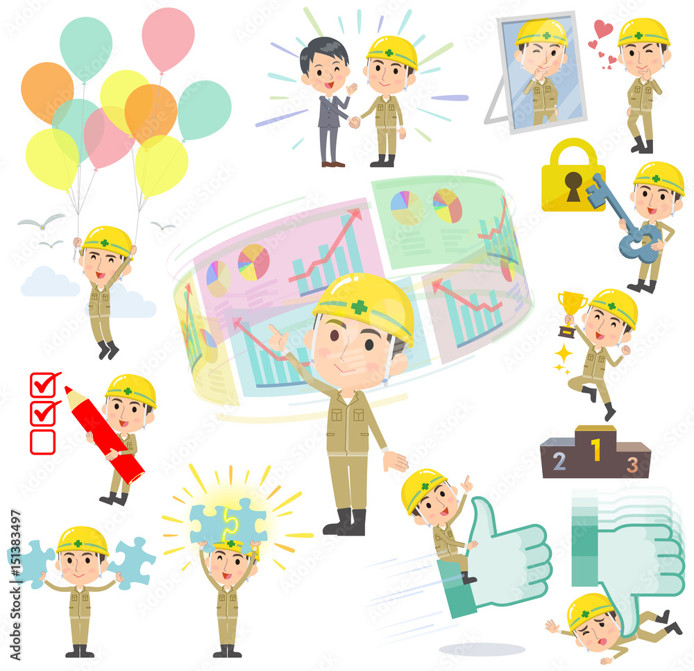 helmet construction worker man success & positive