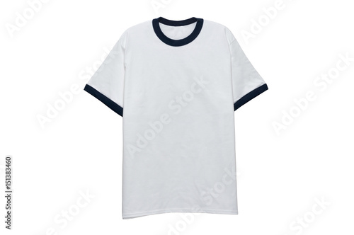 Blank ringer t-shirt white  photo