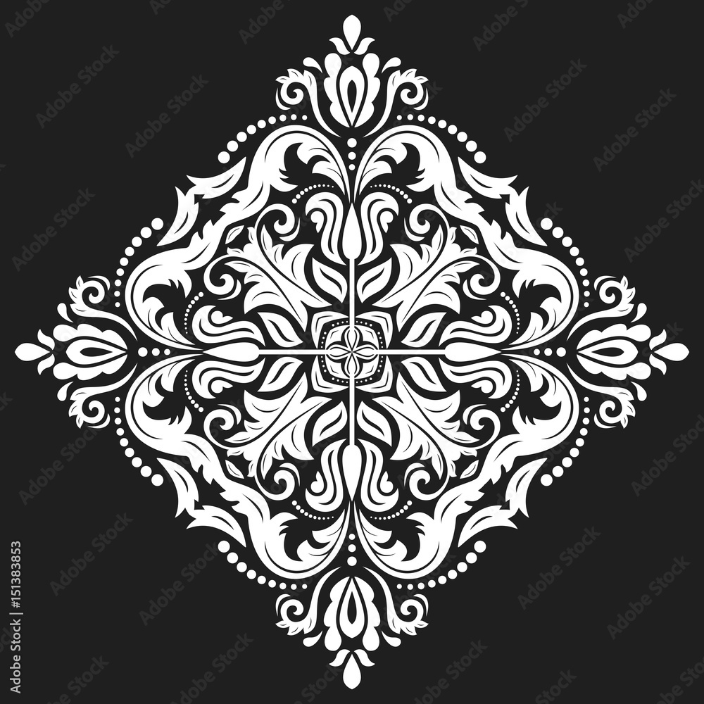 Elegant vector ornament in classic style. Abstract traditional pattern with oriental elements. Classic vintage pattern