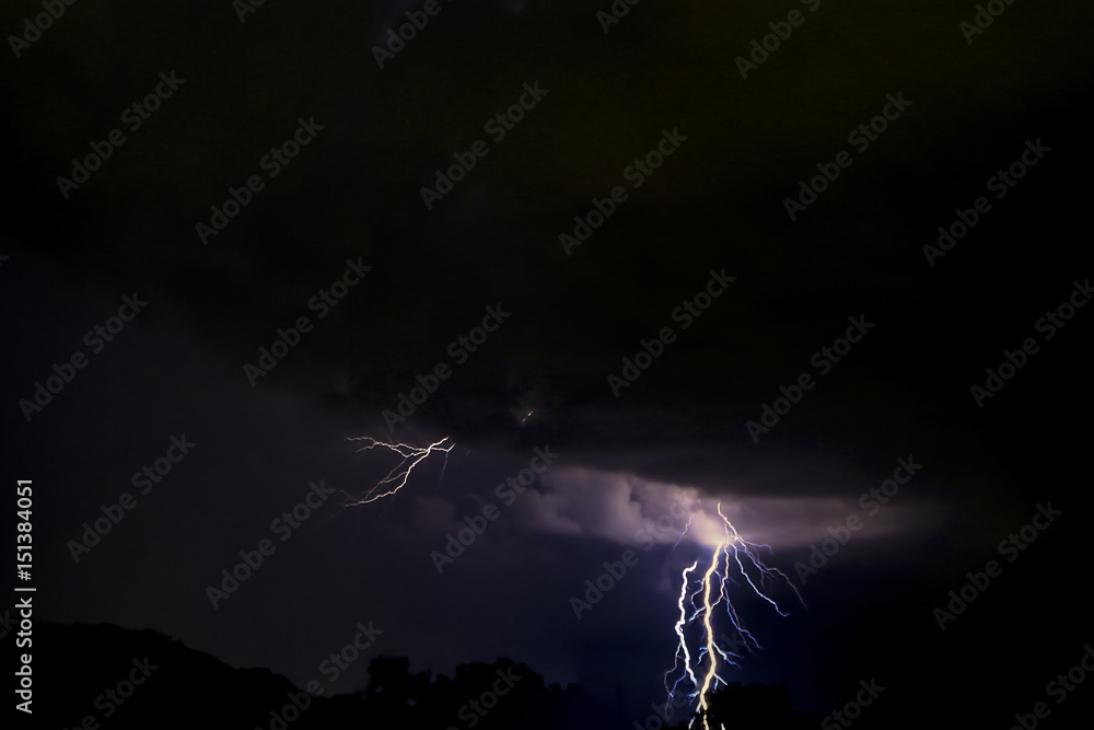 the thunder strom at night.