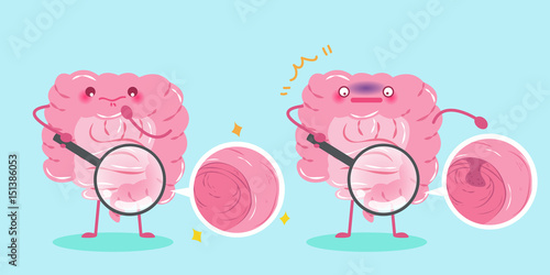 cute cartoon intestine