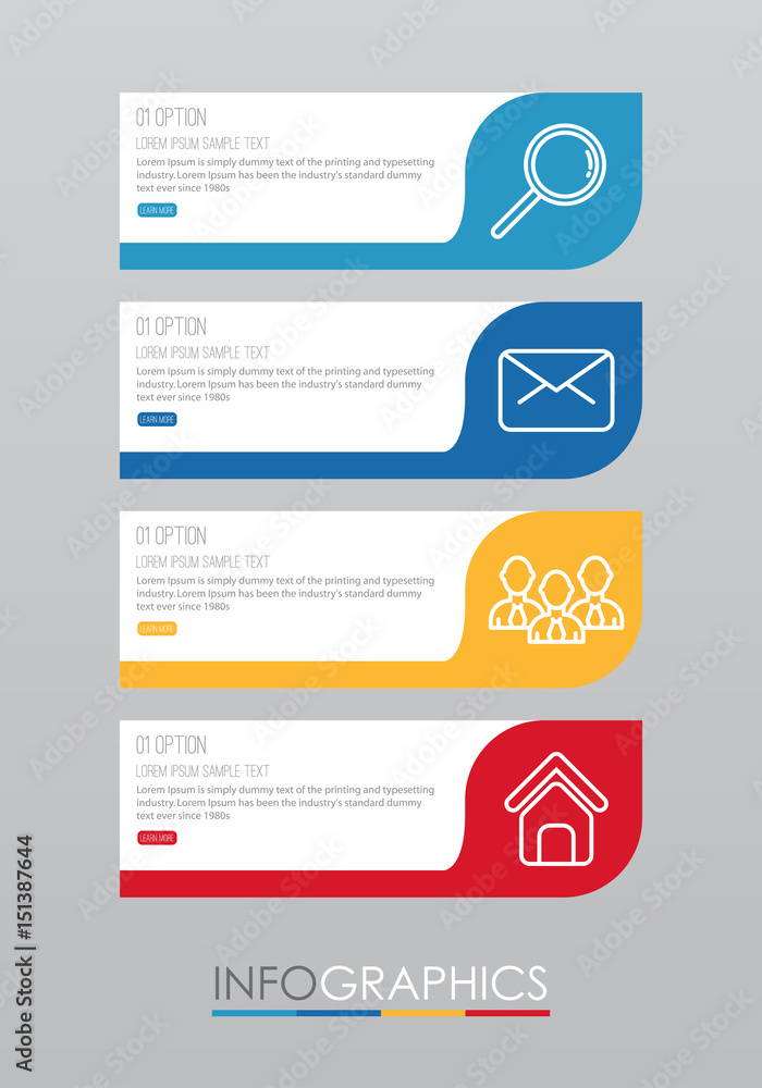 Modern Info-graphic Template for Business with four steps multi-Color design, labels design, Vector info-graphic element, Flat style vector illustration. Modern Info-graphic Template for Business with four steps multi-Color design, labels design, Vector info-graphic element, Flat style vector illustration.