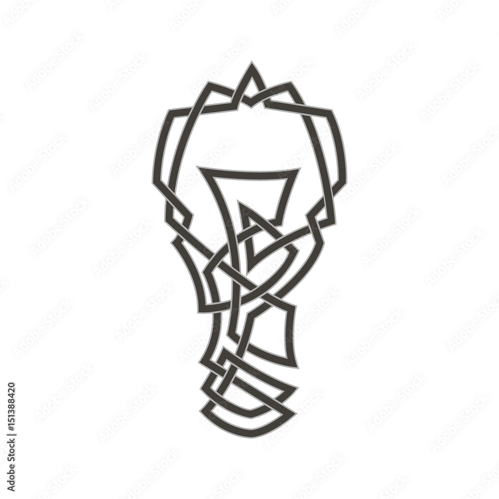 Celtic pattern in the form of a light bulb Celtic pattern in the form of a light bulb